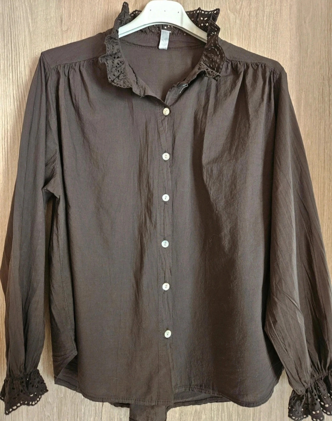 Chemise en coton avec détails broderies anglaises - TU 36 au 42/44 - Made in Italy – Coton – taille XL / 42 / 14 3
