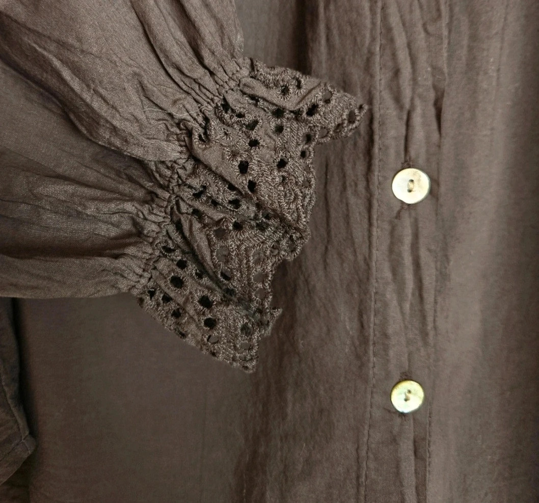 Chemise en coton avec détails broderies anglaises - TU 36 au 42/44 - Made in Italy – Coton – taille XL / 42 / 14 4