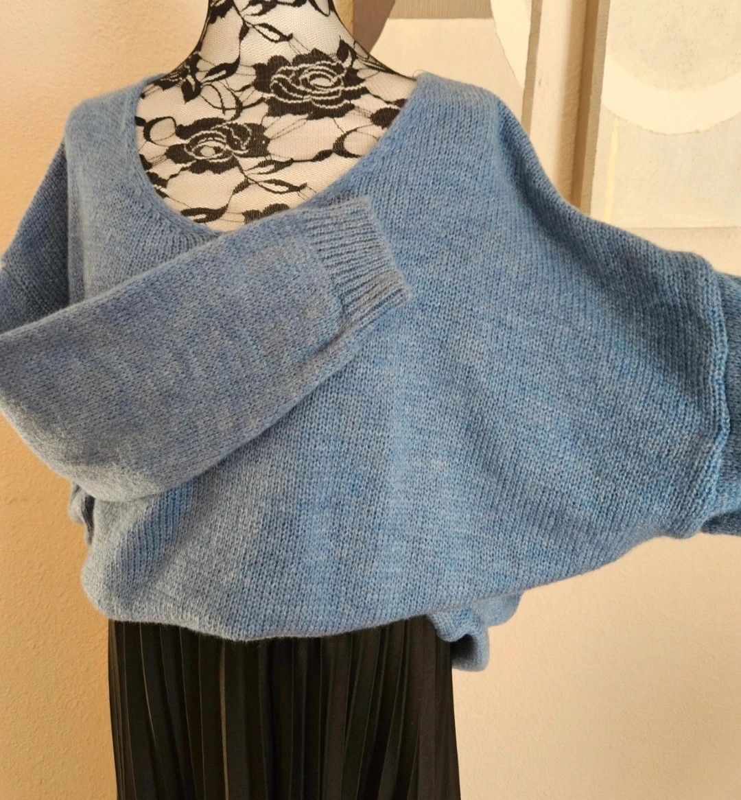 🍂Maqnifique pull oversize avec dos coeur 20%mohair - TU 42 au 46/48- Made in Italy🍂 – Boutique Parisienne – taille XXXL / 46 / 18 3