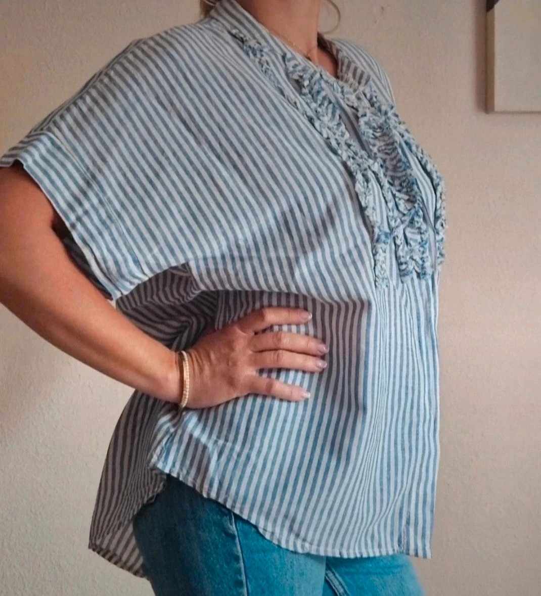💙Très jolie chemise rayée en coton, oversize TU 36 au 40💙 – Boutique Parisienne – taille L / 40 / 12 2