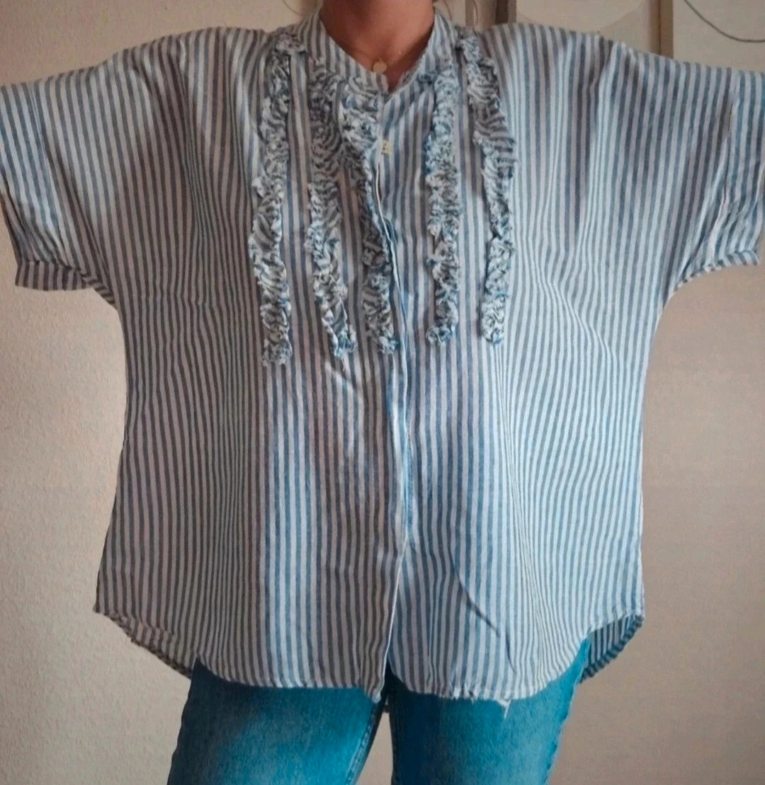 💙Très jolie chemise rayée en coton, oversize TU 36 au 40💙 – Boutique Parisienne – taille L / 40 / 12 3