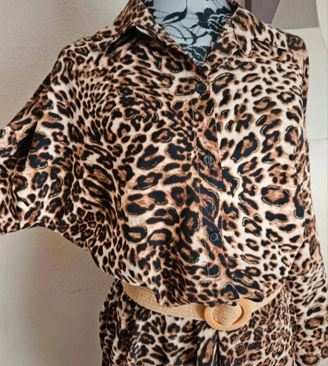 Magnifique robe/tunique léopard reflets dorés - taille unique 36 au 42 - Made in Italy – Boutique Parisienne – taille XL / 42 / 14 3
