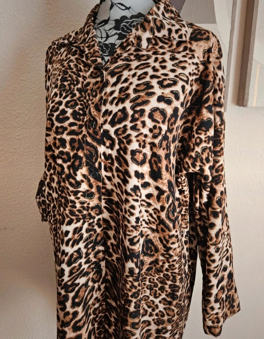 Magnifique robe/tunique léopard reflets dorés - taille unique 36 au 42 - Made in Italy – Boutique Parisienne – taille XL / 42 / 14 4