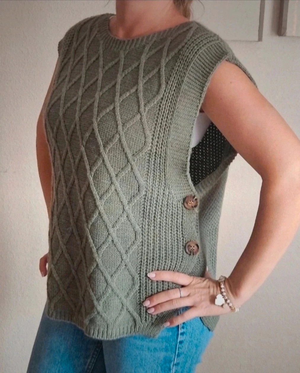 Pull sans manches oversize TU 36 au 42 avec laine – Boutique Parisienne – taille XL / 42 / 14 2
