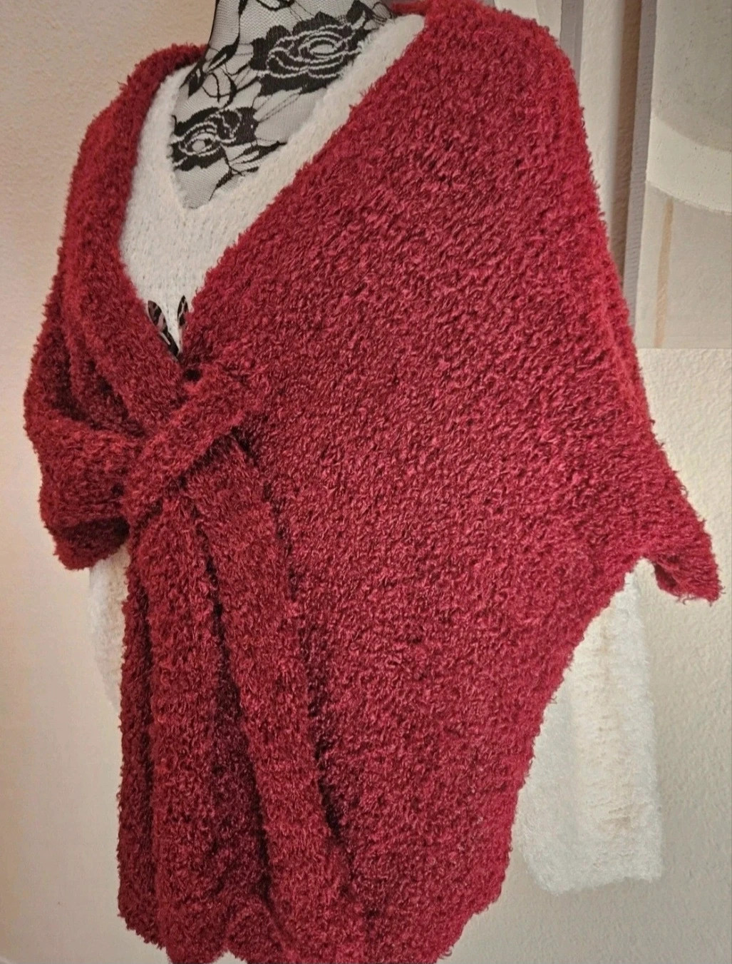 Magnifique Cape oversize à noeud - TU 36 au 44- Made in ltaly – Boutique Parisienne – taille XXL / 44 / 16 4