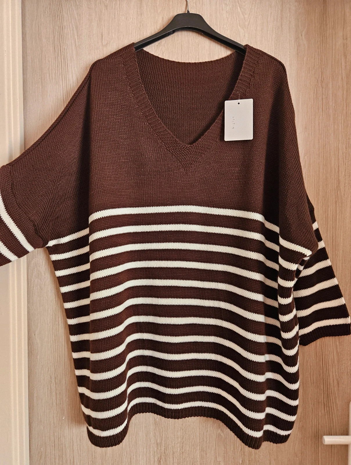 Magnifique pull oversize Marinière- TU 46 au 54- Made in Italy – Boutique Parisienne – taille 4XL / 48 / 20 3