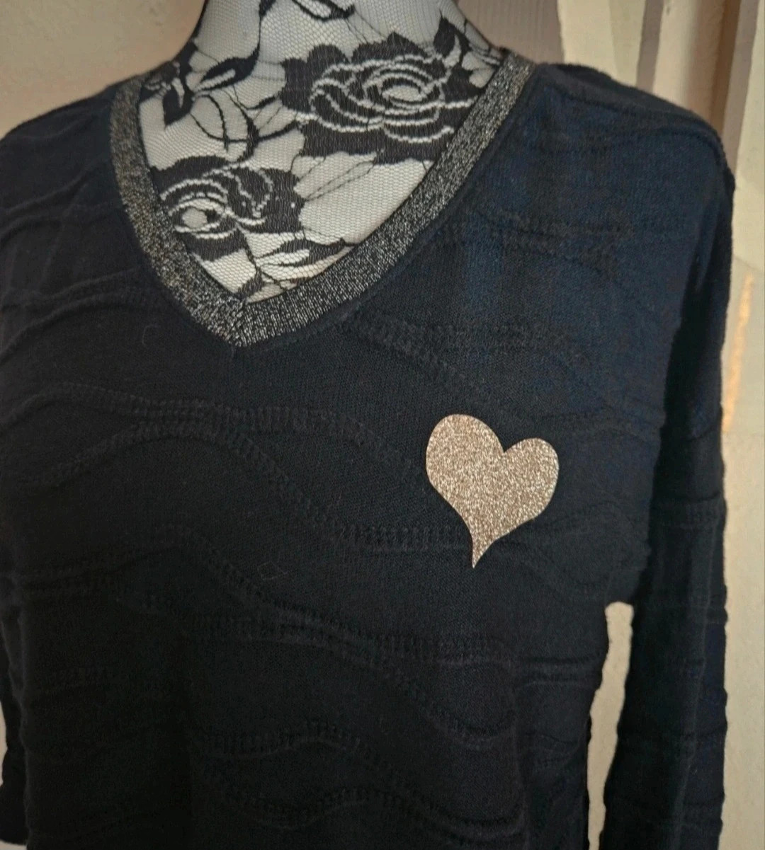 Magnifique pull très doux avec cœur TU 36 au 42 - Made in Italy – Boutique Parisienne – taille XL / 42 / 14 2