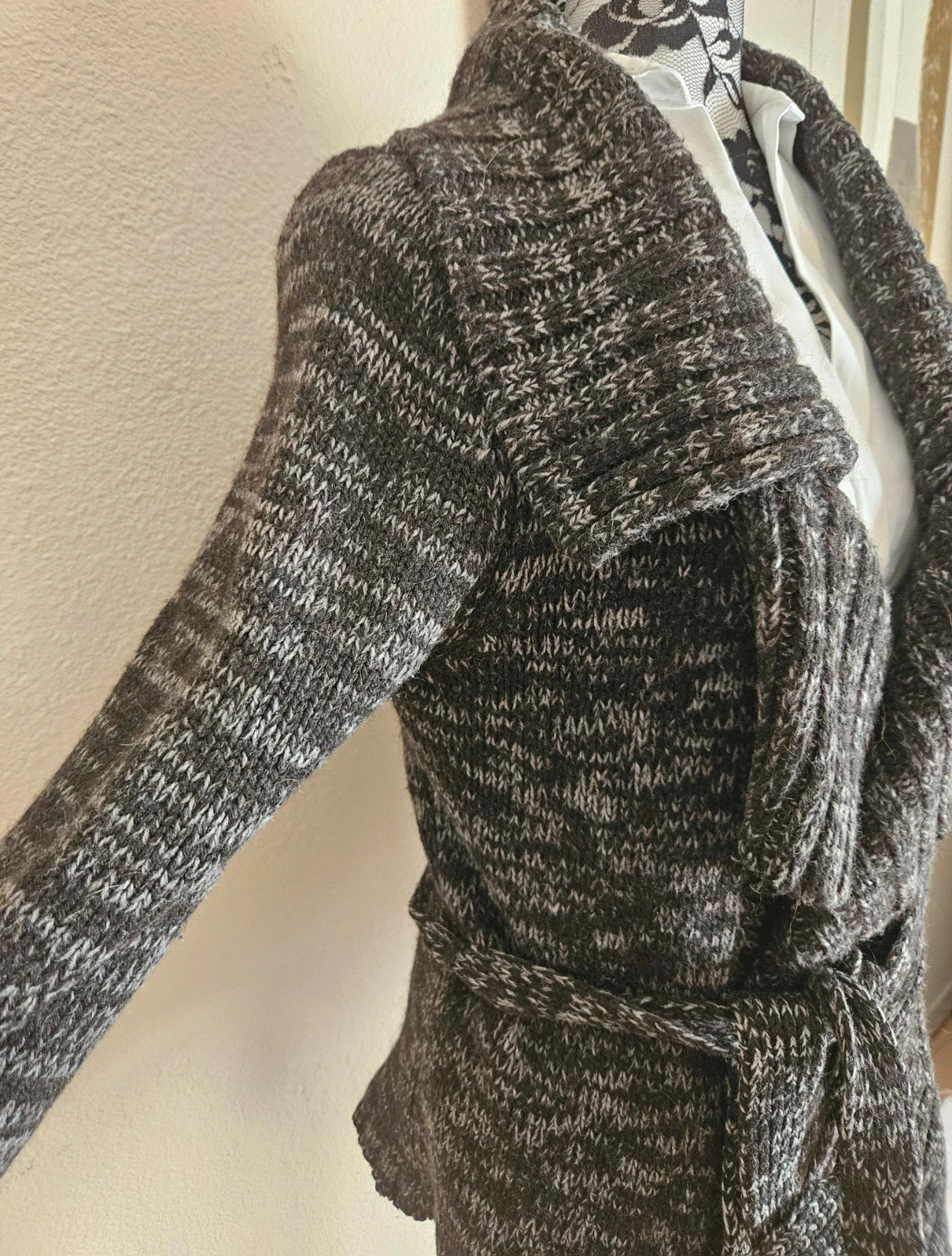 Magnifique gilet ceinturé chaud - Caroll - Alpaga et Laine – Caroll – taille S / 36 / 8 3