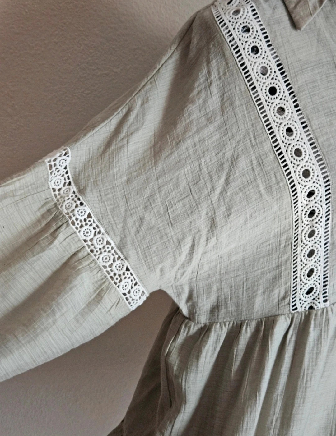 Magnifique robe Boheme détails dentelle crochet Zara (contient du lin) T 38/40 – Zara – taille M / 38 / 10 3