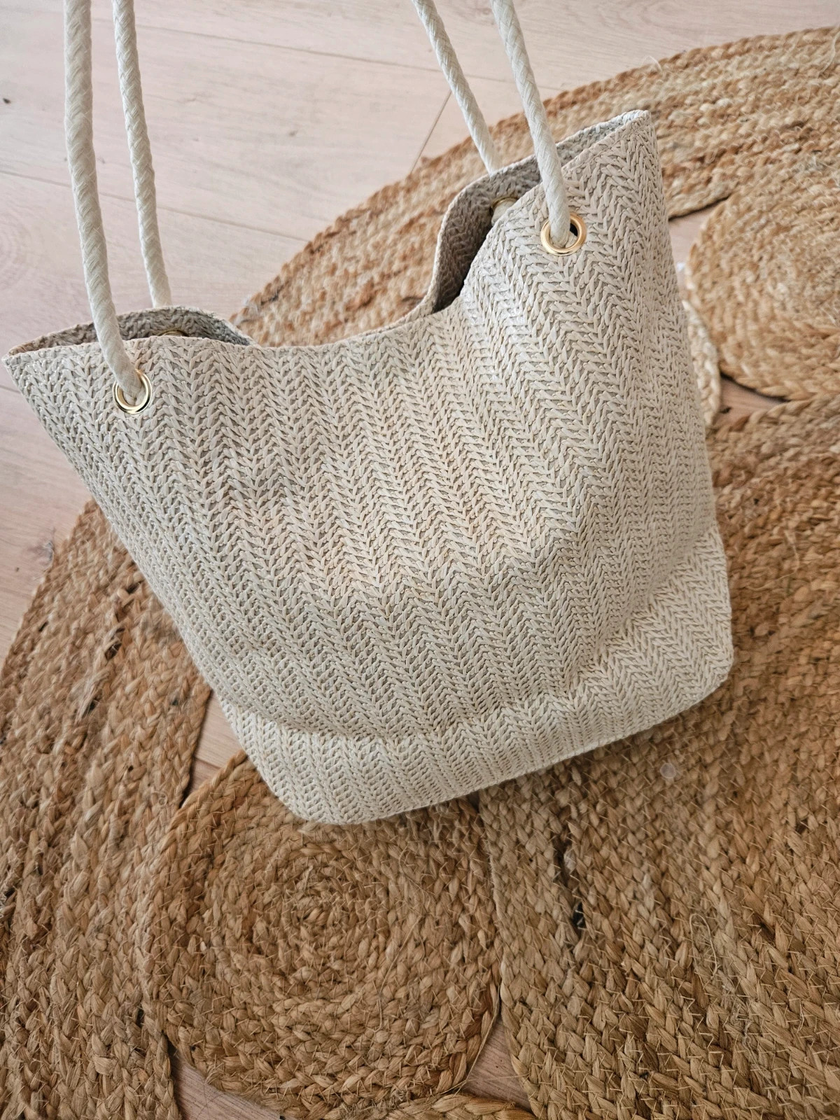 Sac en paille tissée à motifs 🍒 – Boutique privée 2