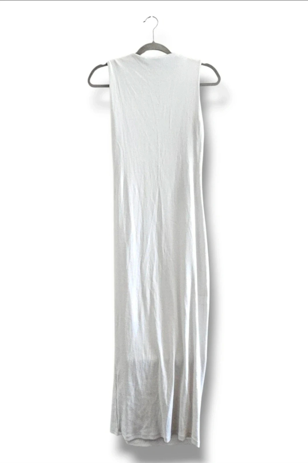 Vestido midi blanco fruncido lateral sin mangas cuello alto | minimal glam | Zara talla L – Zara – taille L / 40 / 12 5