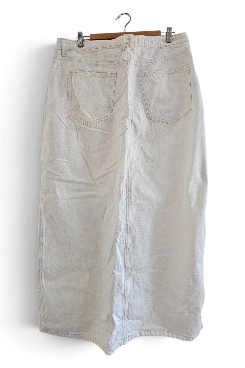 Falda midi denim blanca abertura frontal talle alto | minimal chic | Mango talla XXL – Mango – taille XXL / 44 / 16 2
