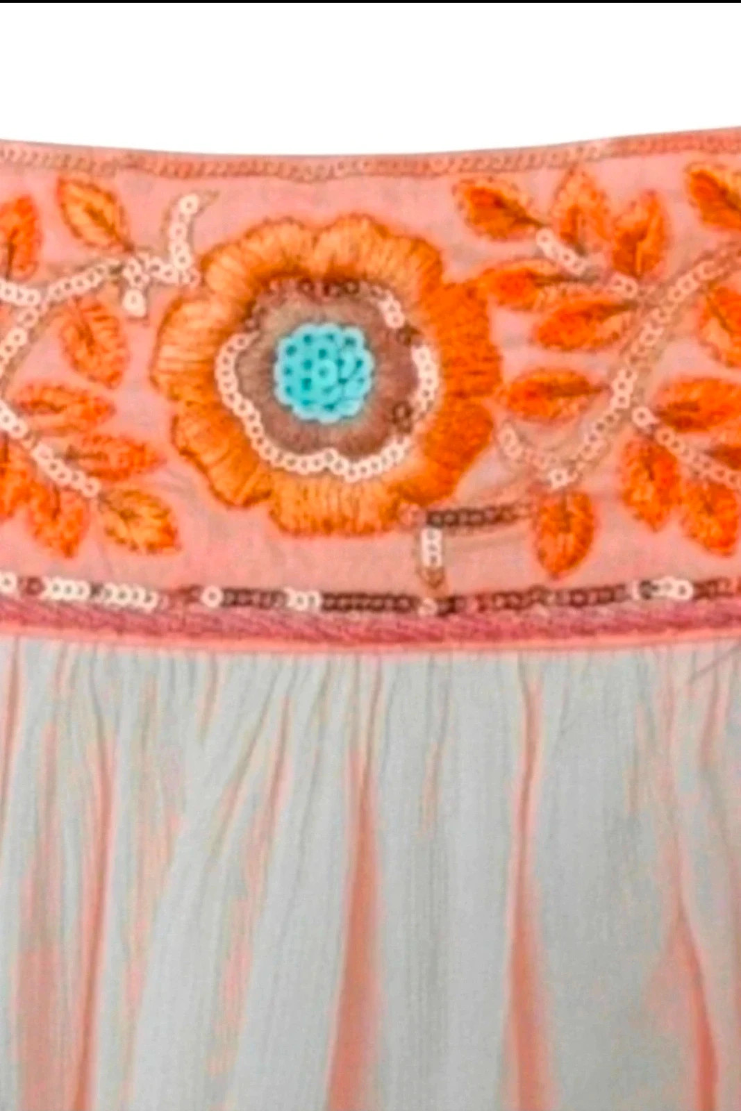 Minifalda cruda cinturilla bordada naranja étnica | boho chic | La Morena talla 46 – La Morena – taille XXXL / 46 / 18 2