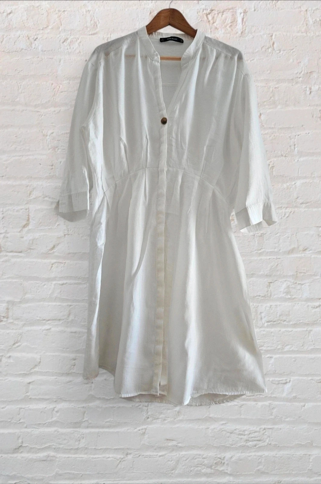 Zara white boho mao‑neck dress · Size L · Perfect condition – Zara – taille L / 40 / 12 2