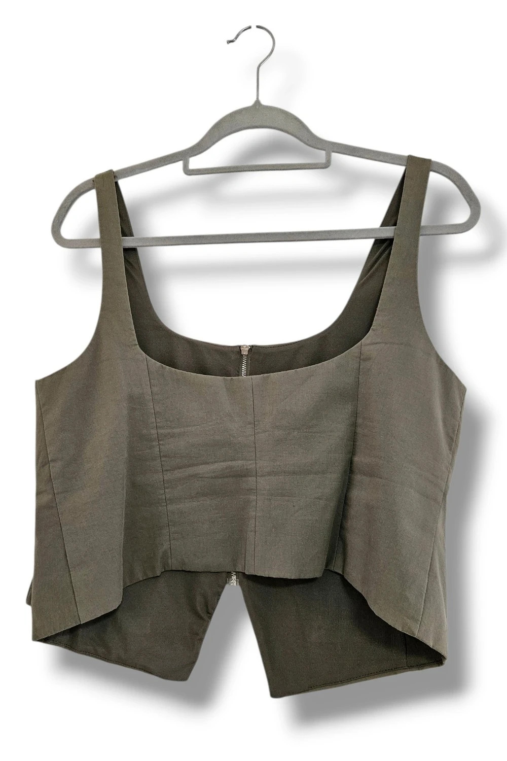 Chaleco crop cargo verde kaki cremallera | Y2K utility chic | Zara talla XXL – Zara – taille XXL / 44 / 16 2