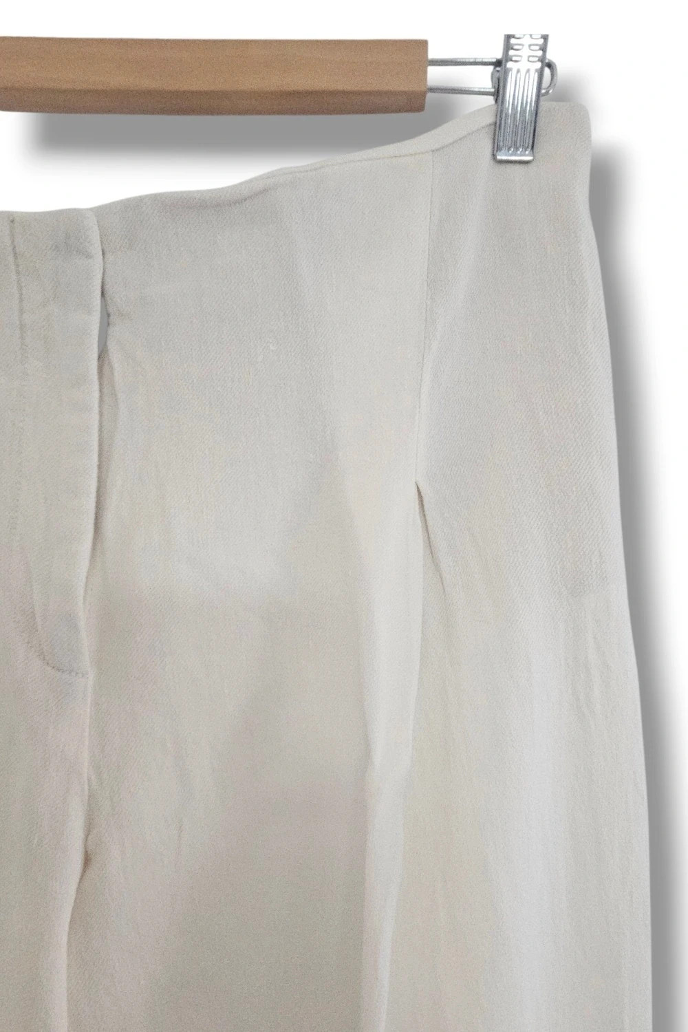 Pantalón lino blanco pierna ancha pinzas minimal chic | resort wear | Zara talla L – Zara – taille L / 40 / 12 4
