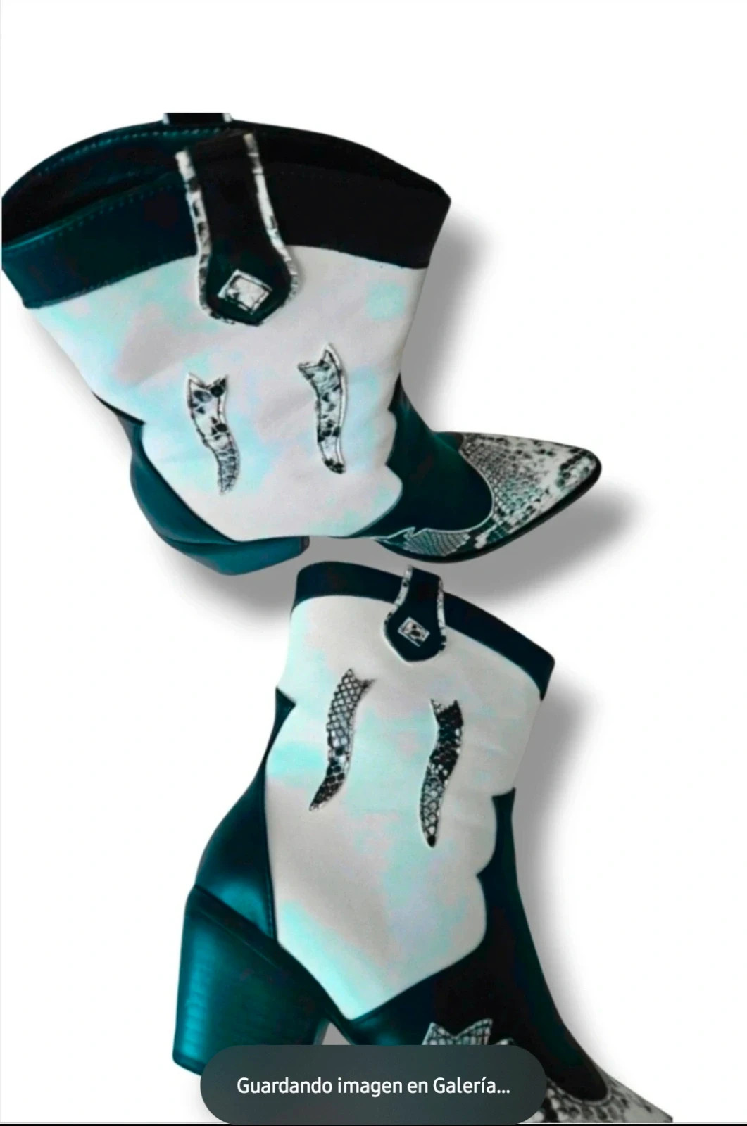SHEIN Western Cowboy Boots · Black & White · Size 40 – Shein – taille 40 5