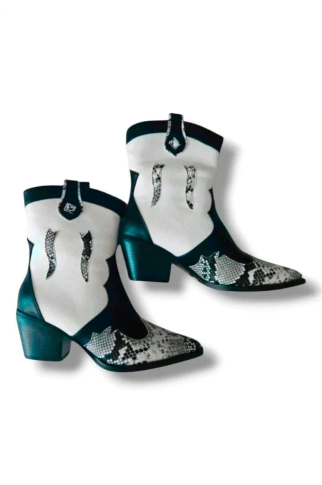 SHEIN Western Cowboy Boots · Black & White · Size 40 – Shein – taille 40 3