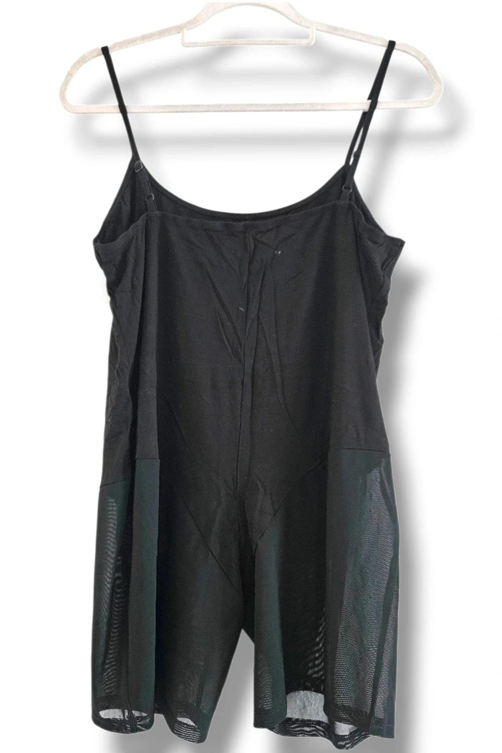 Mono corto negro tirantes algodón panel transparente | Y2K aesthetic | Shein Curve talla 2XL – Shein – taille XXL / 44 / 16 3