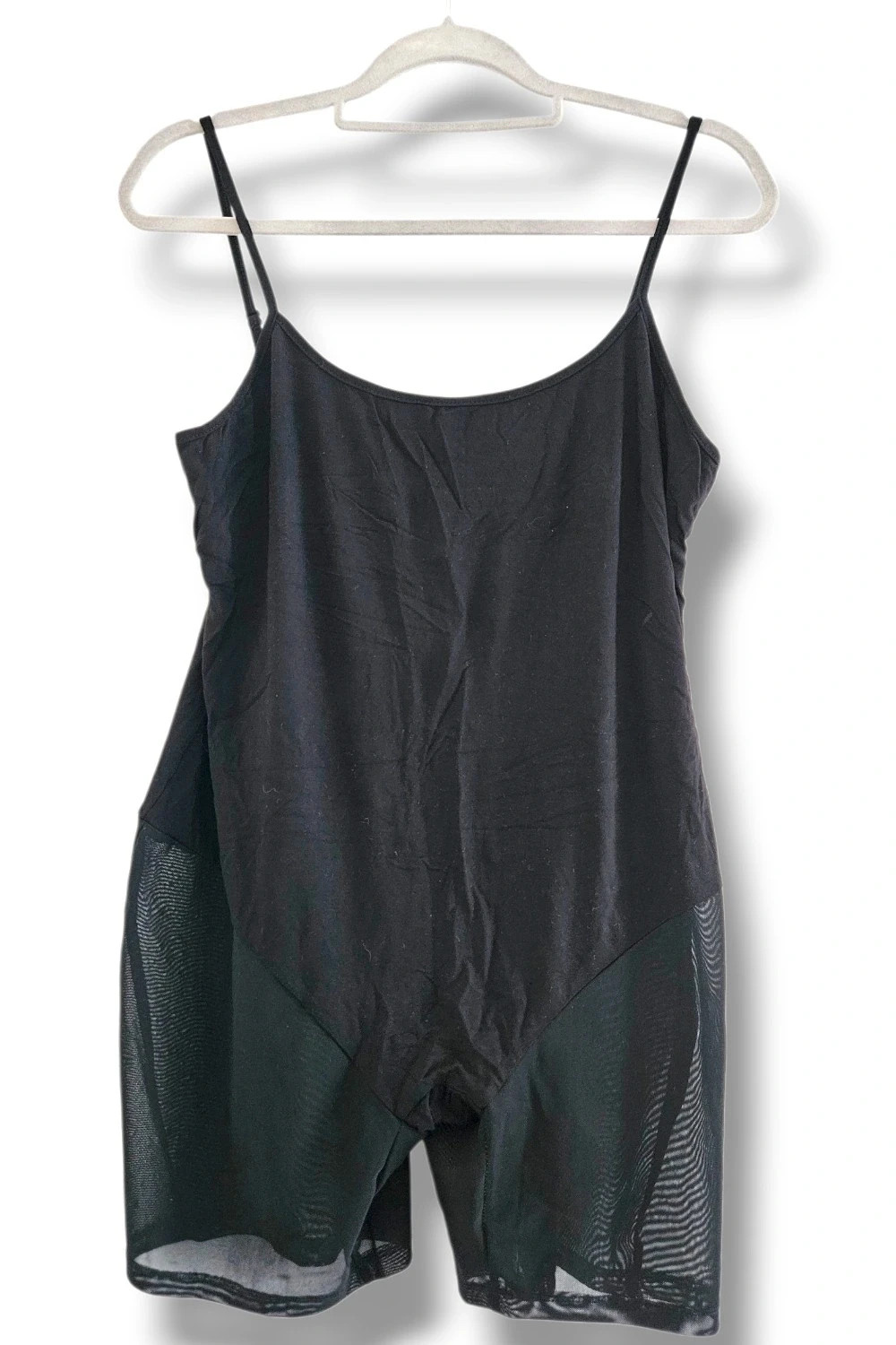 Mono corto negro tirantes algodón panel transparente | Y2K aesthetic | Shein Curve talla 2XL – Shein – taille XXL / 44 / 16