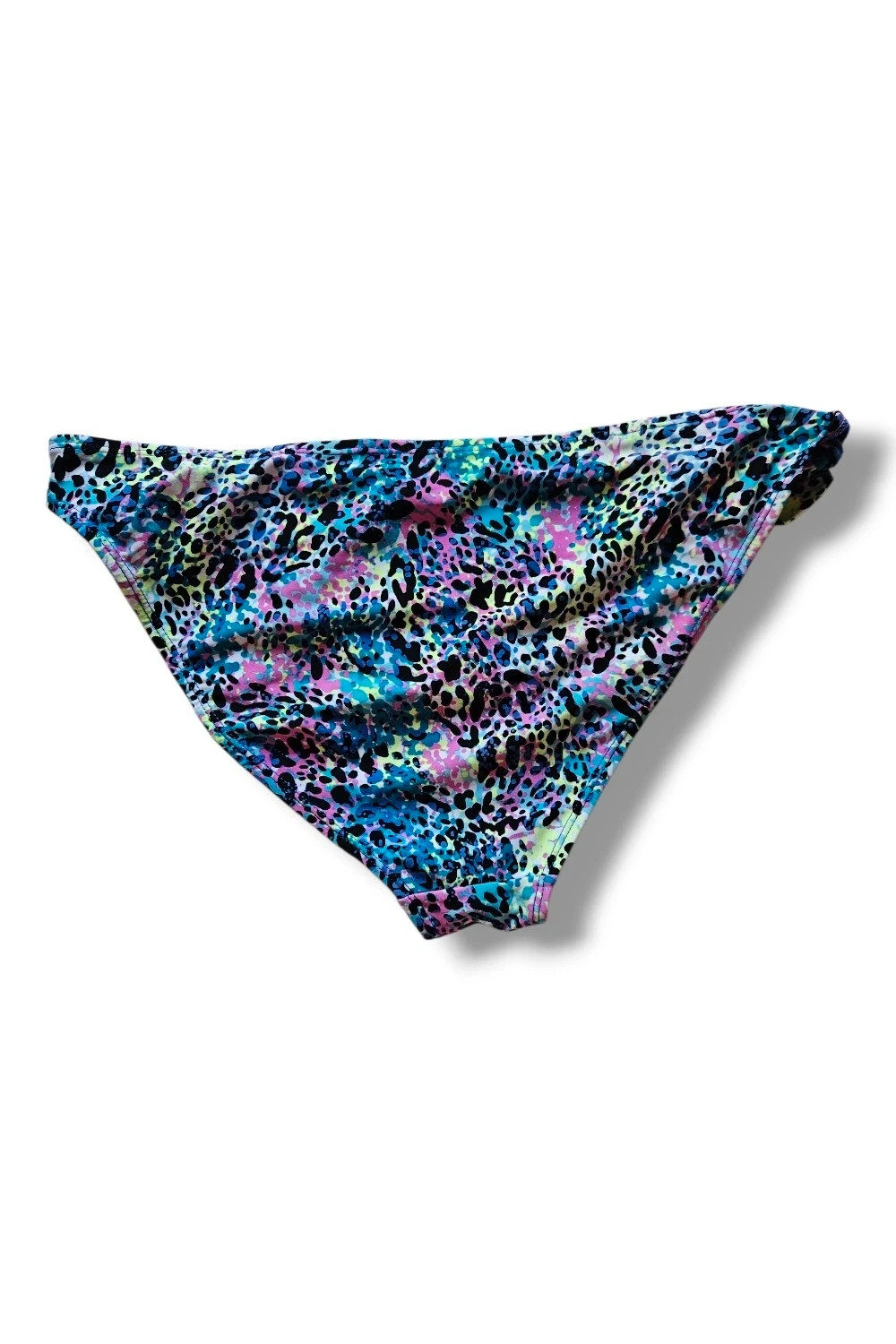 Bottom bikini animal print neón azul doble cinta lateral | Y2K wild beach | talla XL – Local – taille XL / 42 / 14 3