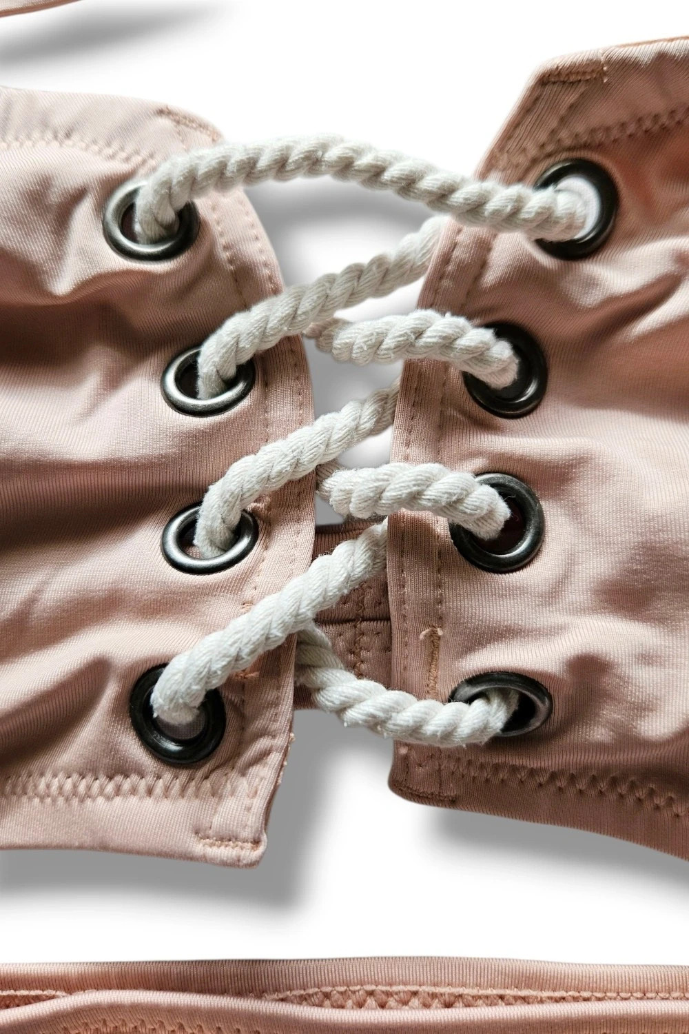 Bikini H&M Talla 42/44 | Rosa Palo | Minimal Chic Bandeau Cordones Verano Playa – H&M – taille XXL / 44 / 16 3