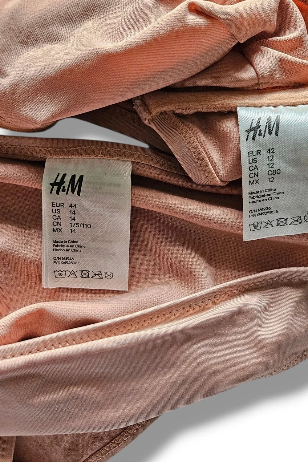 Bikini H&M Talla 42/44 | Rosa Palo | Minimal Chic Bandeau Cordones Verano Playa – H&M – taille XXL / 44 / 16 4