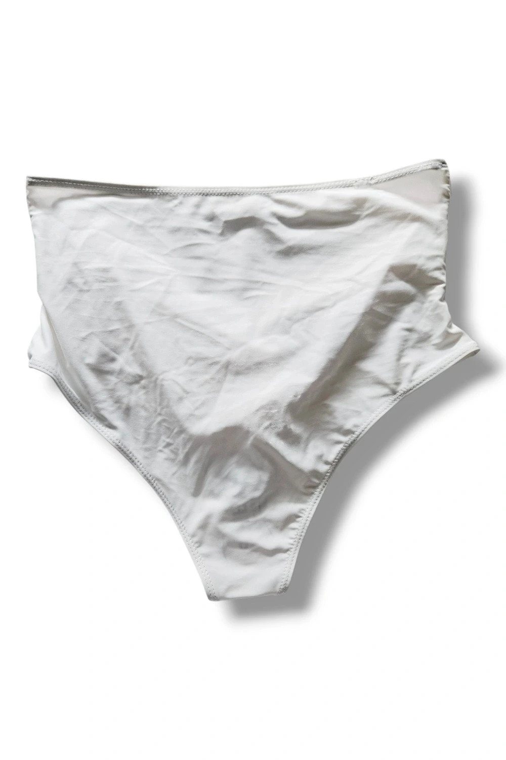 Braguita bikini talle alto blanca fruncida | minimal chic | Shein talla XL – Shein – taille XL / 42 / 14 3