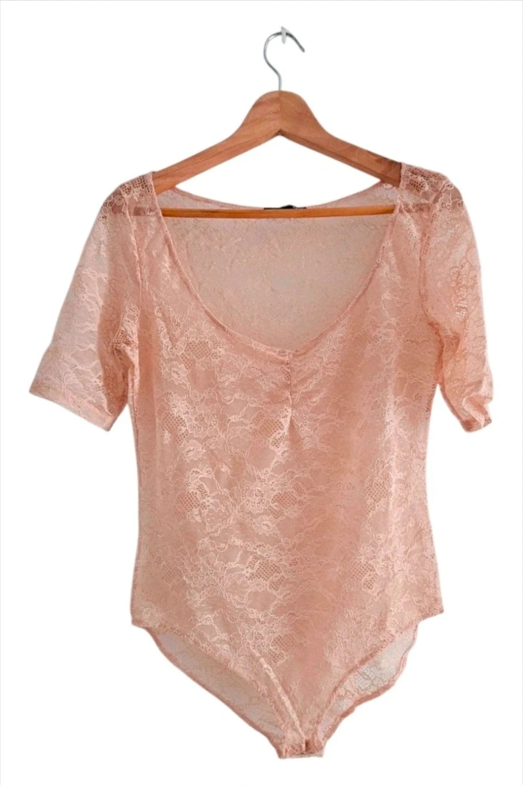 Body Zara Talla L | Rosa Pastel | Romántico Lencero Encaje Floral Tendencia – Zara – taille L / 40 / 12