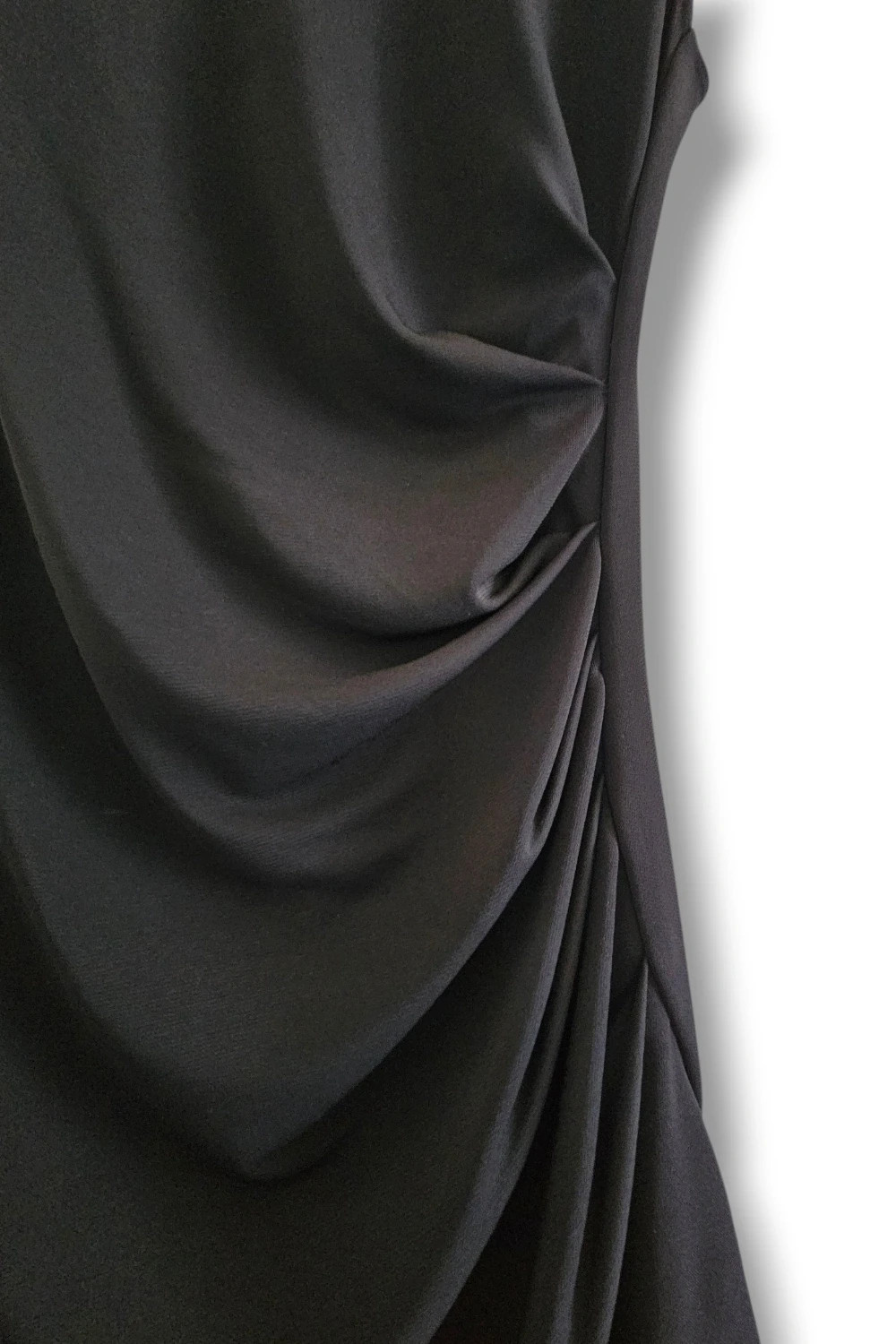 Vestido H&M Talla 42 | Negro | Elegante Drapeado Minimal Chic Little Black Dress – H&M – taille XL / 42 / 14 2