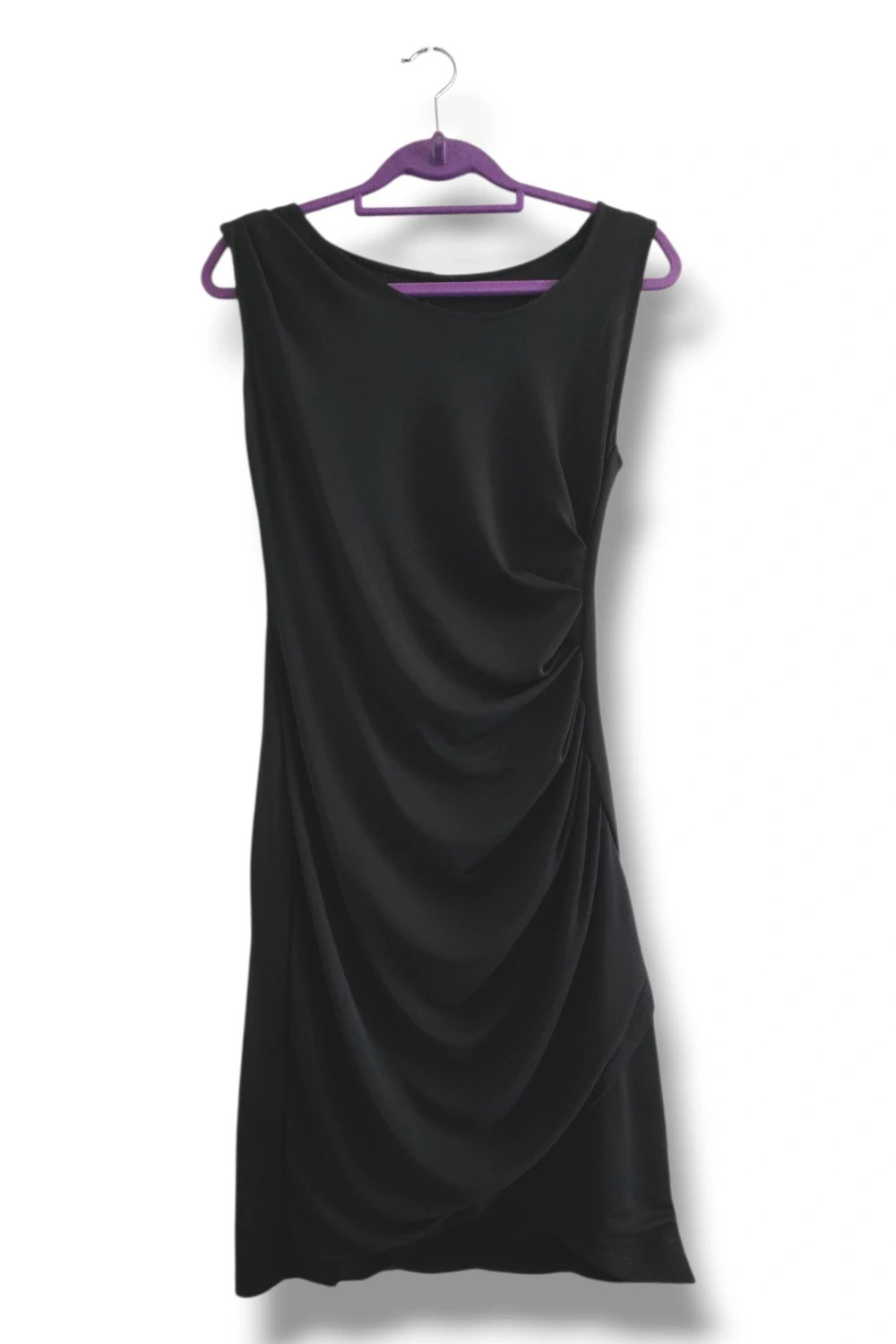 Vestido H&M Talla 42 | Negro | Elegante Drapeado Minimal Chic Little Black Dress – H&M – taille XL / 42 / 14