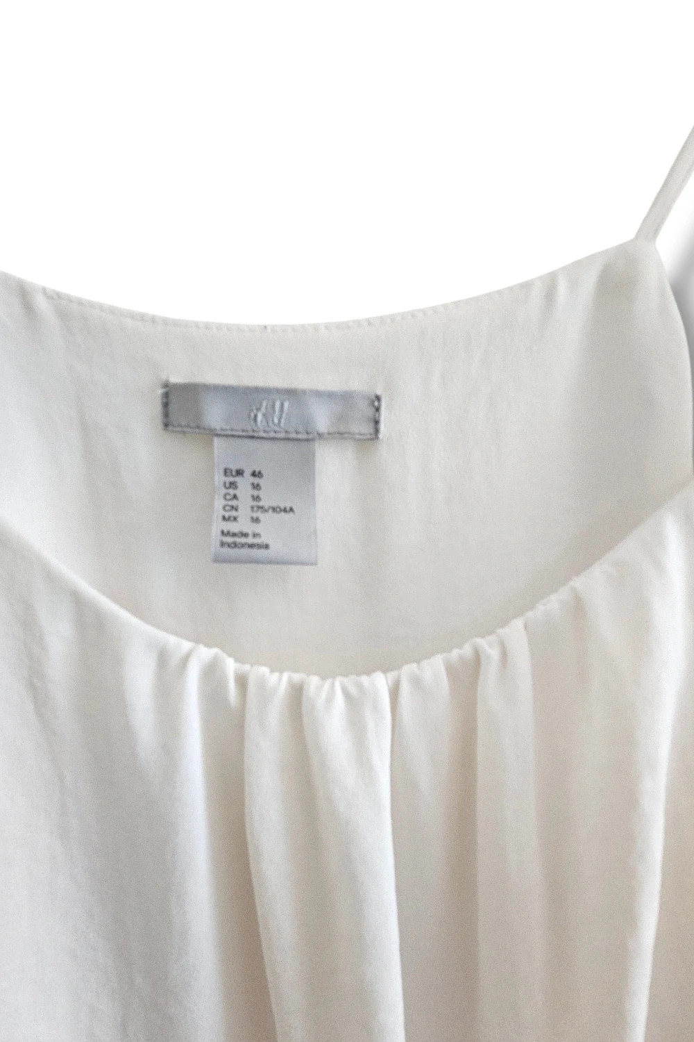 Top Tirantes H&M Talla 46 | Blanco | Minimal Romántico Doble Capa Fluido Fondo de Armario – H&M – taille XXXL / 46 / 18 3