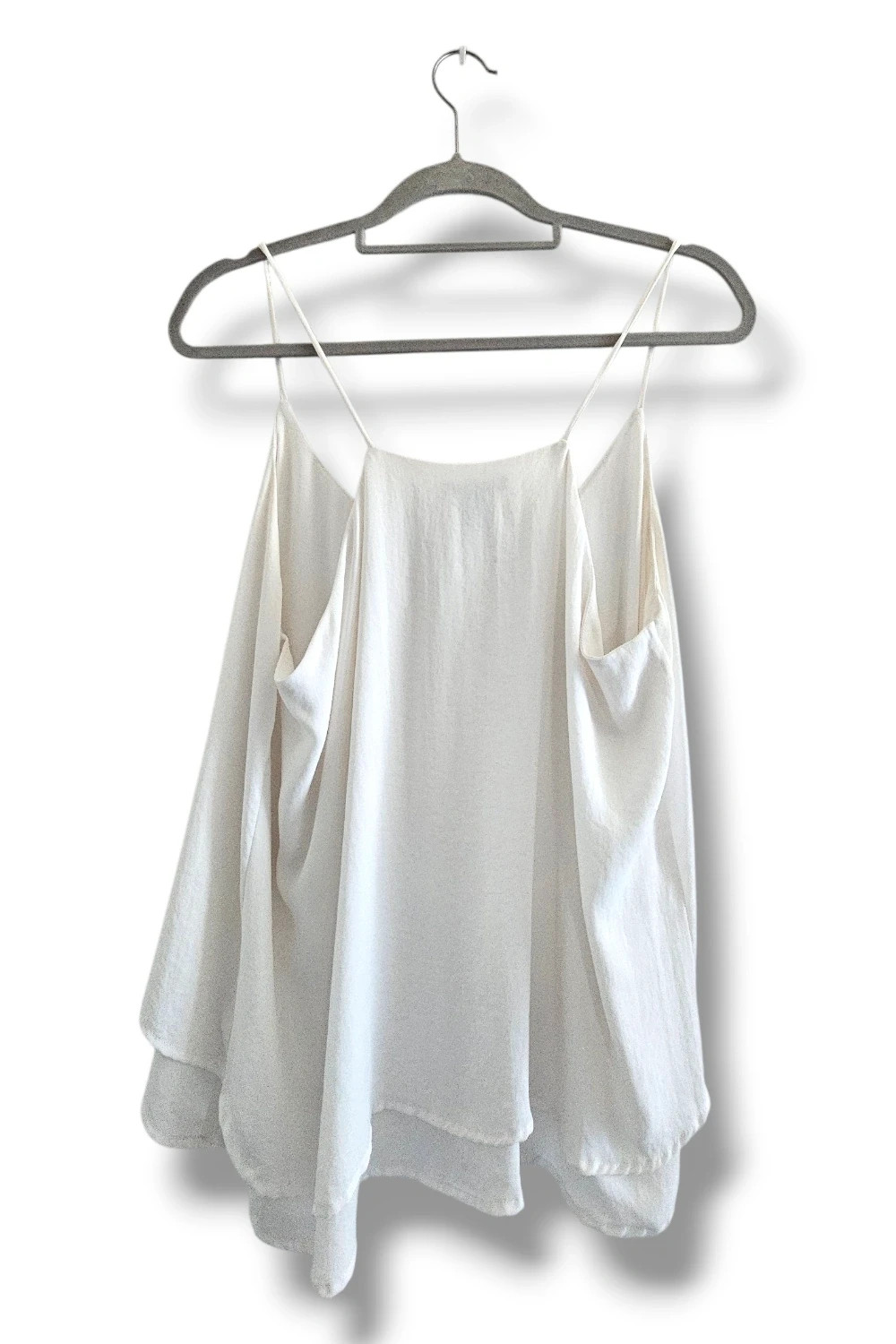Top Tirantes H&M Talla 46 | Blanco | Minimal Romántico Doble Capa Fluido Fondo de Armario – H&M – taille XXXL / 46 / 18 5