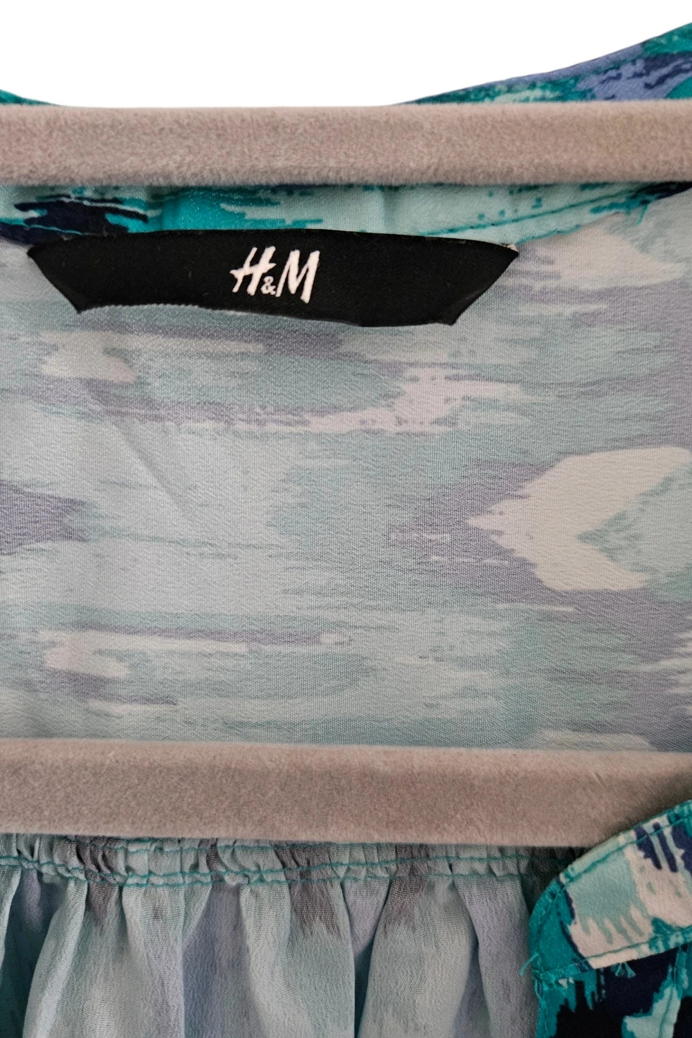 Blusa H&M Talla M | Turquesa | Boho Étnico Ikat Colorful Verano Sin Mangas – H&M – taille M / 38 / 10 3