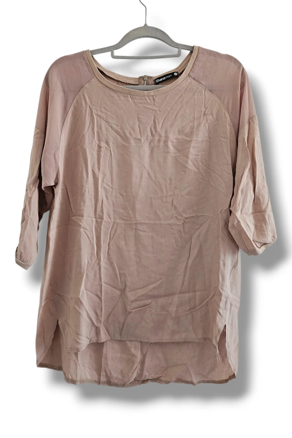Camiseta Shana Talla XL | Rosa Palo | Minimal Chic Doble Tejido Cremallera Trasera