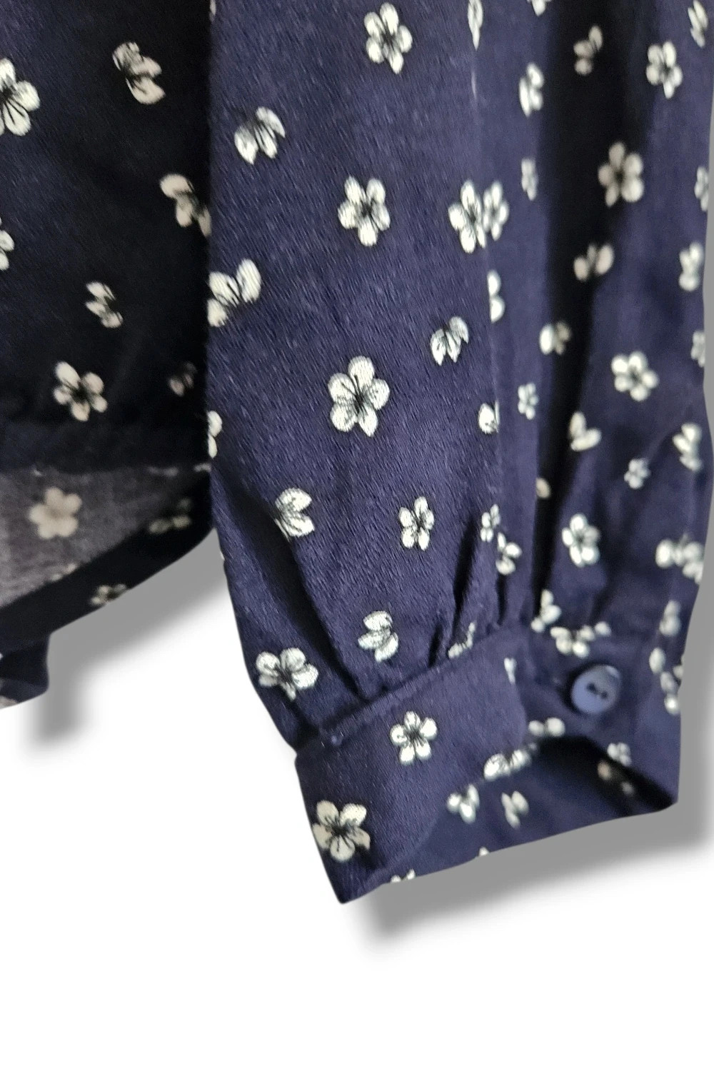 Blusa Springfield Talla 40 | Azul Marino Floral | Romántico Vintage Cottagecore Cruzada – Springfield – taille L / 40 / 12 2