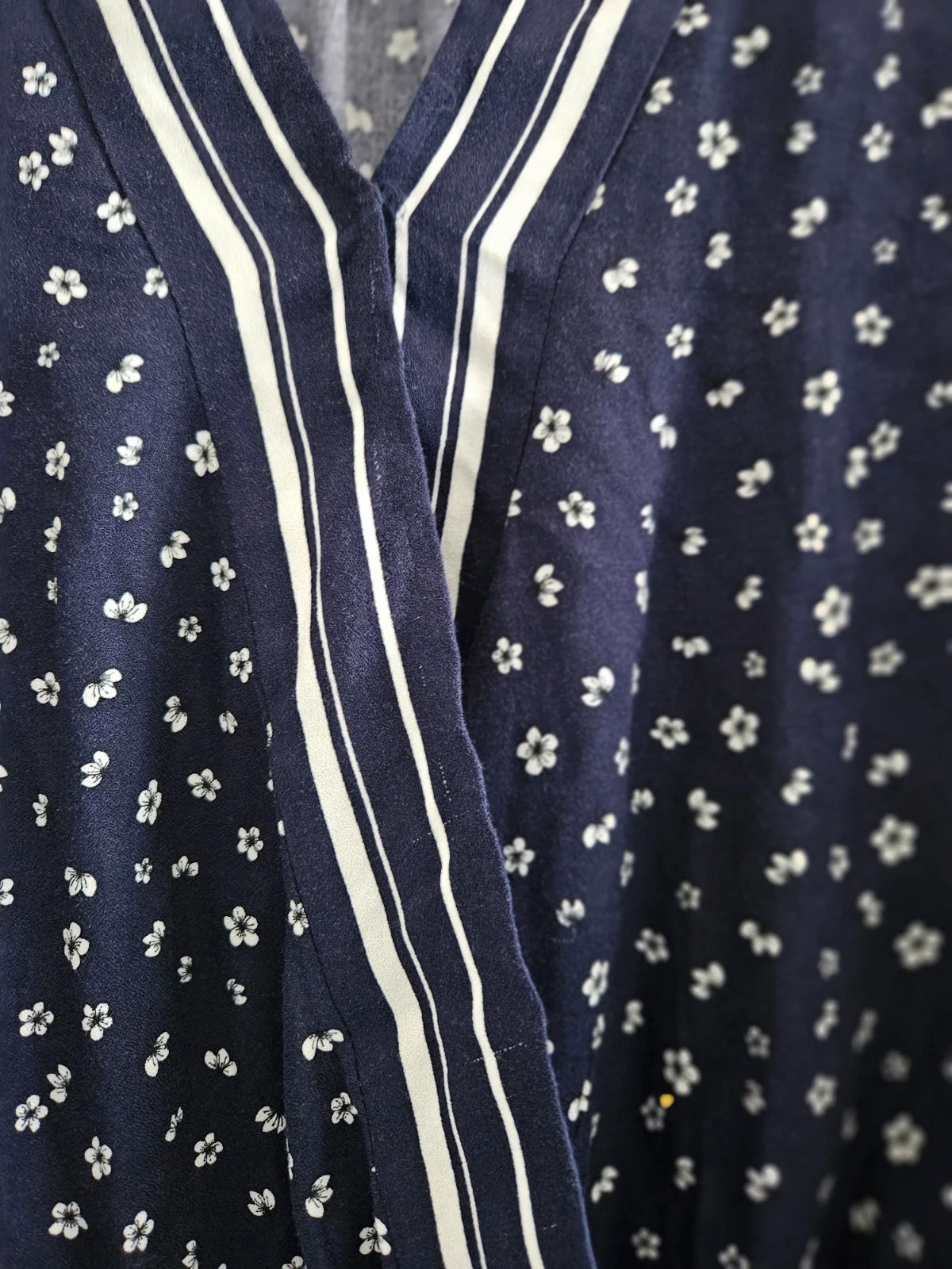 Blusa Springfield Talla 40 | Azul Marino Floral | Romántico Vintage Cottagecore Cruzada – Springfield – taille L / 40 / 12 3
