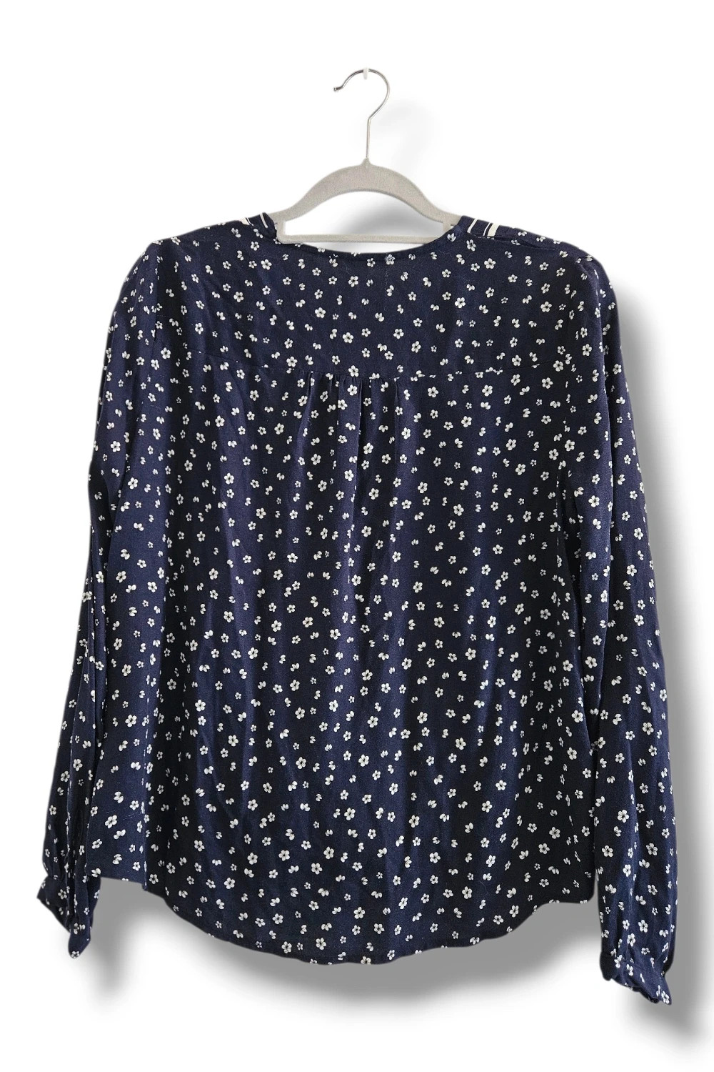 Blusa Springfield Talla 40 | Azul Marino Floral | Romántico Vintage Cottagecore Cruzada – Springfield – taille L / 40 / 12 5