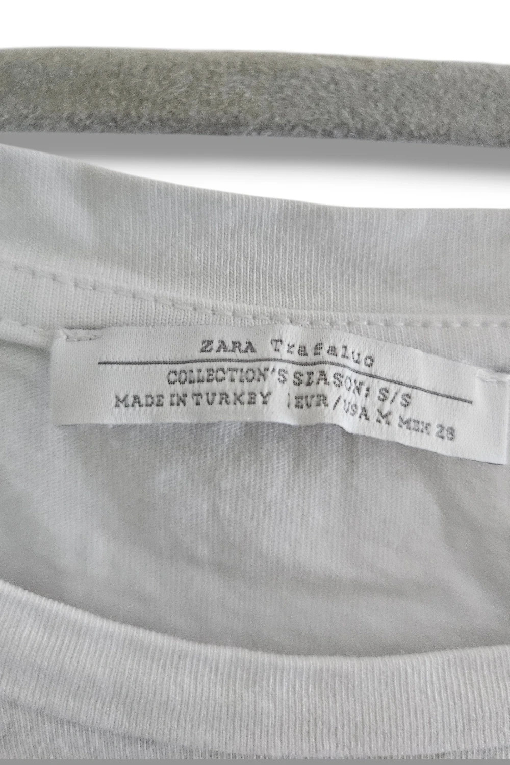 Camiseta Zara Talla M | Blanca | Minimal Chic Asimétrica Bolsillo Efecto Piel – Zara – taille M / 38 / 10 3