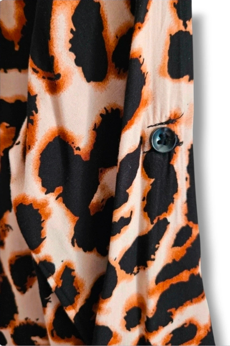 Animal‑Print Soft Shirt · Beige Leopard · Size S – taille S / 36 / 8 5