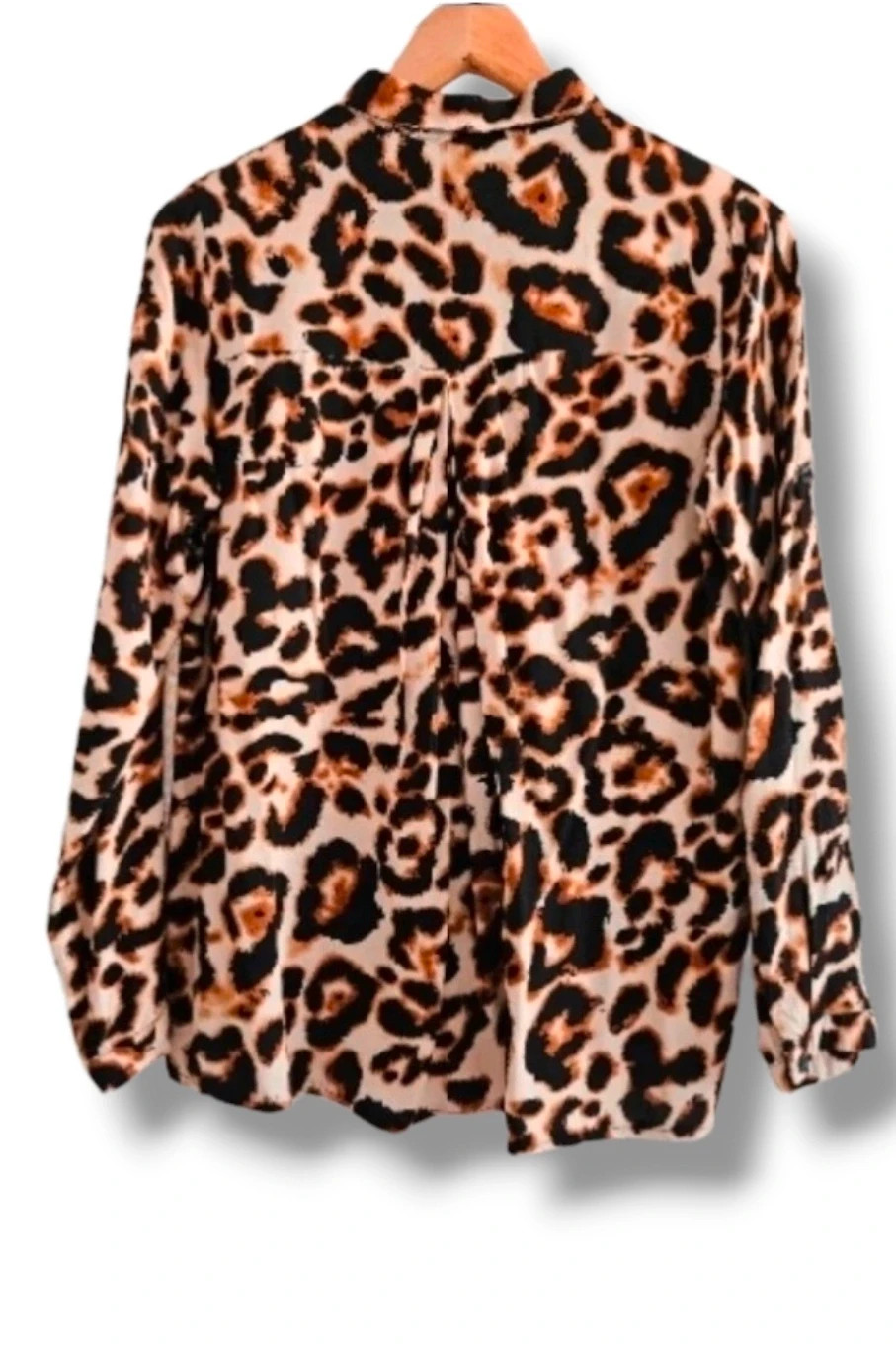 Animal‑Print Soft Shirt · Beige Leopard · Size S – taille S / 36 / 8 4