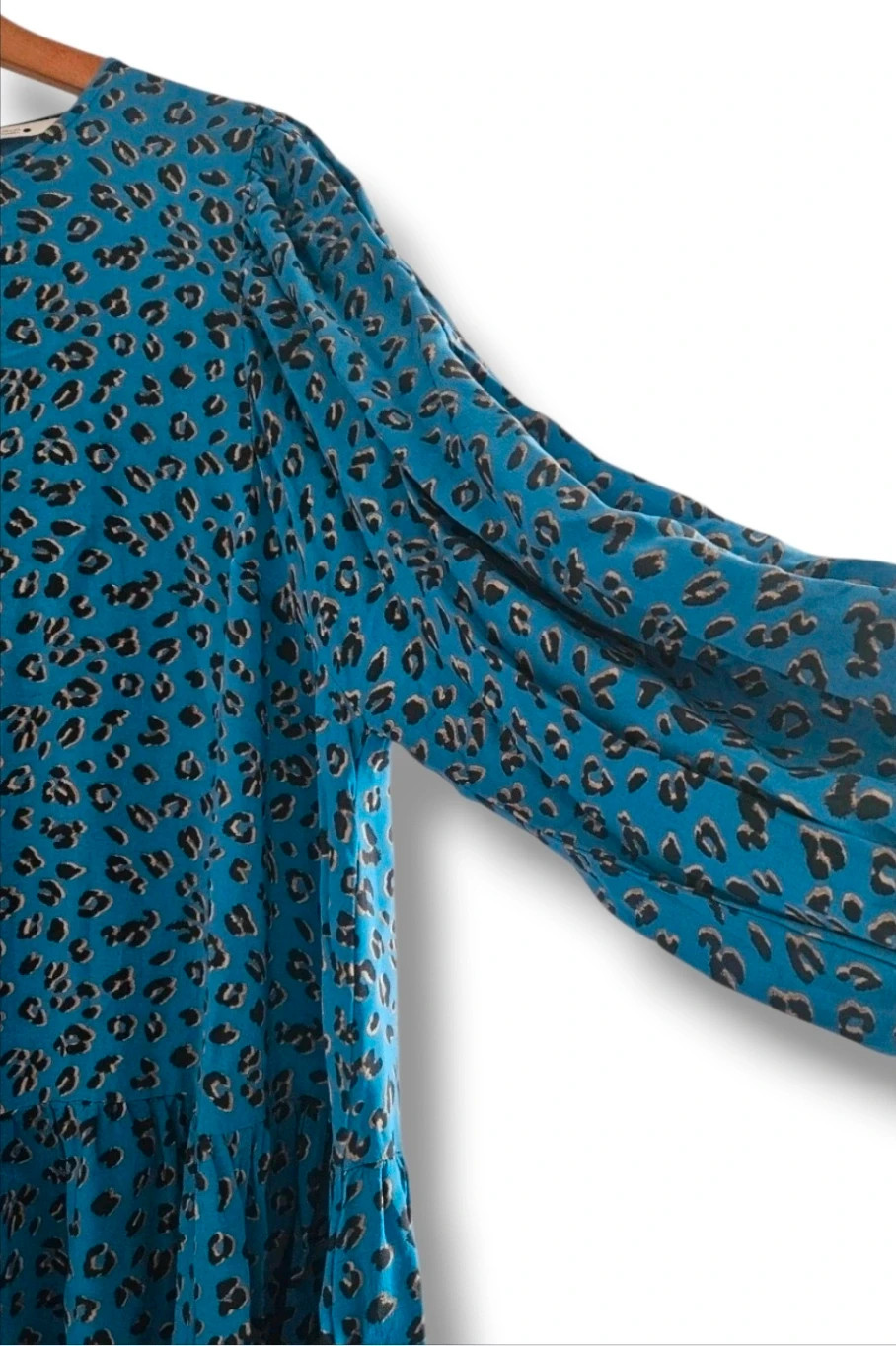 ZARA Blue Animal‑Print Babydoll Dress · XXL – Zara – taille XXL / 44 / 16 3