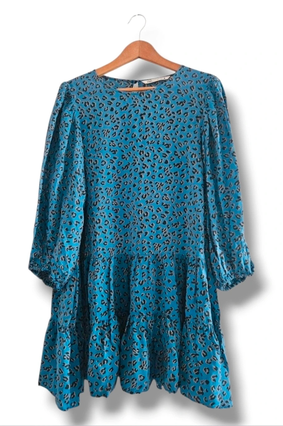 ZARA Blue Animal‑Print Babydoll Dress · XXL – Zara – taille XXL / 44 / 16