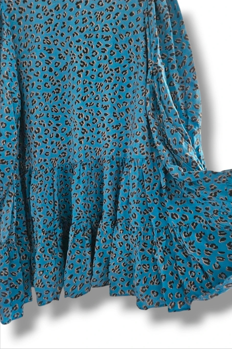 ZARA Blue Animal‑Print Babydoll Dress · XXL – Zara – taille XXL / 44 / 16 2