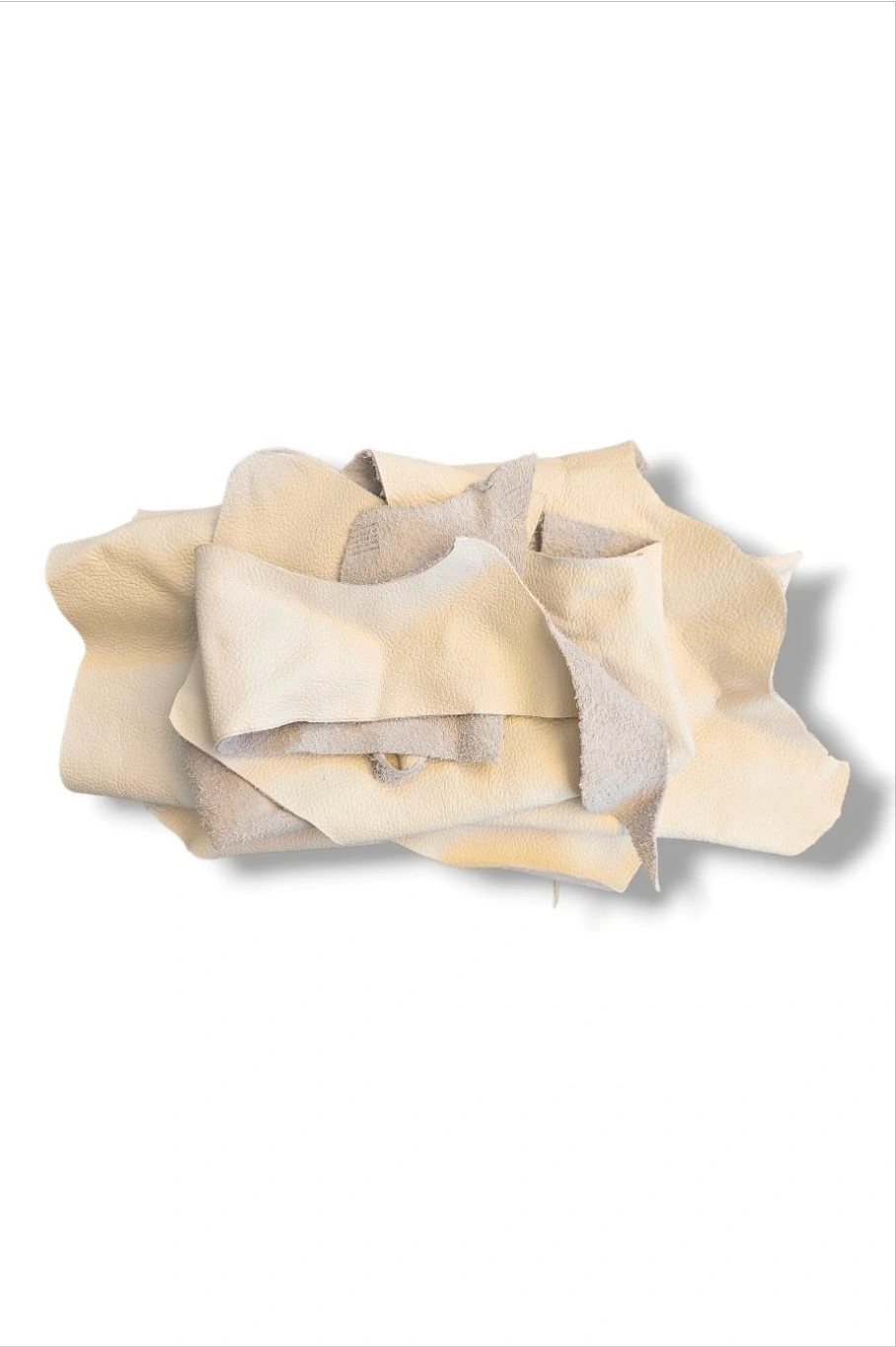 High‑quality white upholstery leather – 500 g (retales)