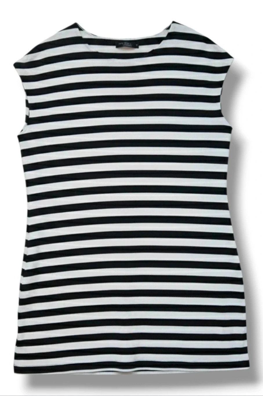 Mango Striped Stretch Dress · Black & White · Size L – Mango – taille L / 40 / 12 2
