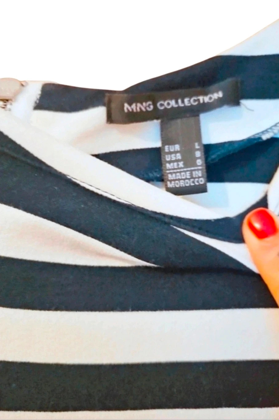 Mango Striped Stretch Dress · Black & White · Size L – Mango – taille L / 40 / 12 4
