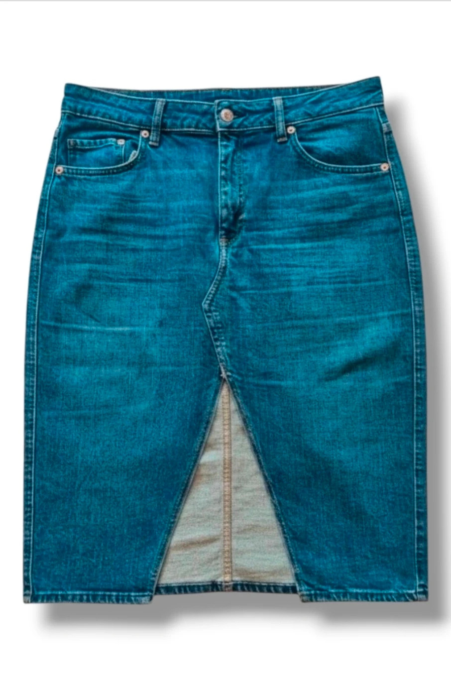 H&M Denim Midi Skirt · Front Slit · Size 44 – H&M – taille XXL / 44 / 16