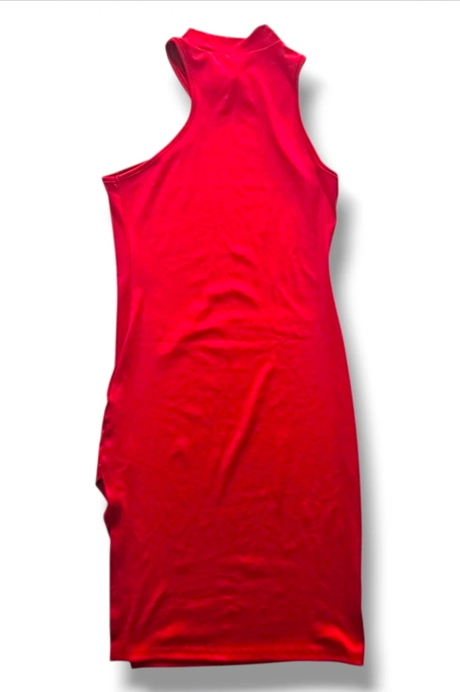 SHEIN Ribbed Side‑Slit Dress · Red · Size L – Shein – taille L / 40 / 12 2