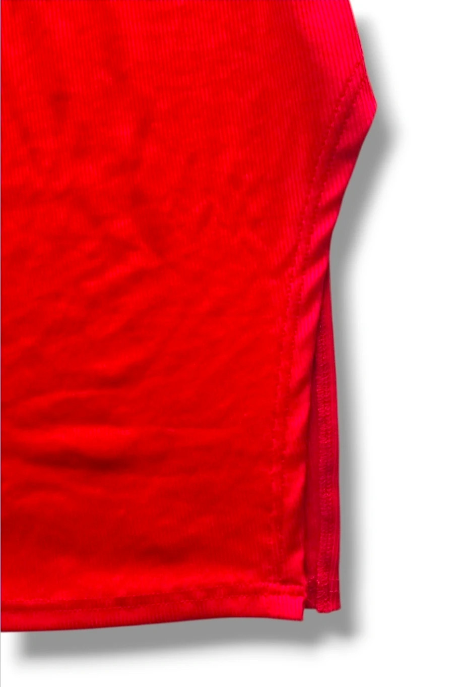 SHEIN Ribbed Side‑Slit Dress · Red · Size L – Shein – taille L / 40 / 12 3